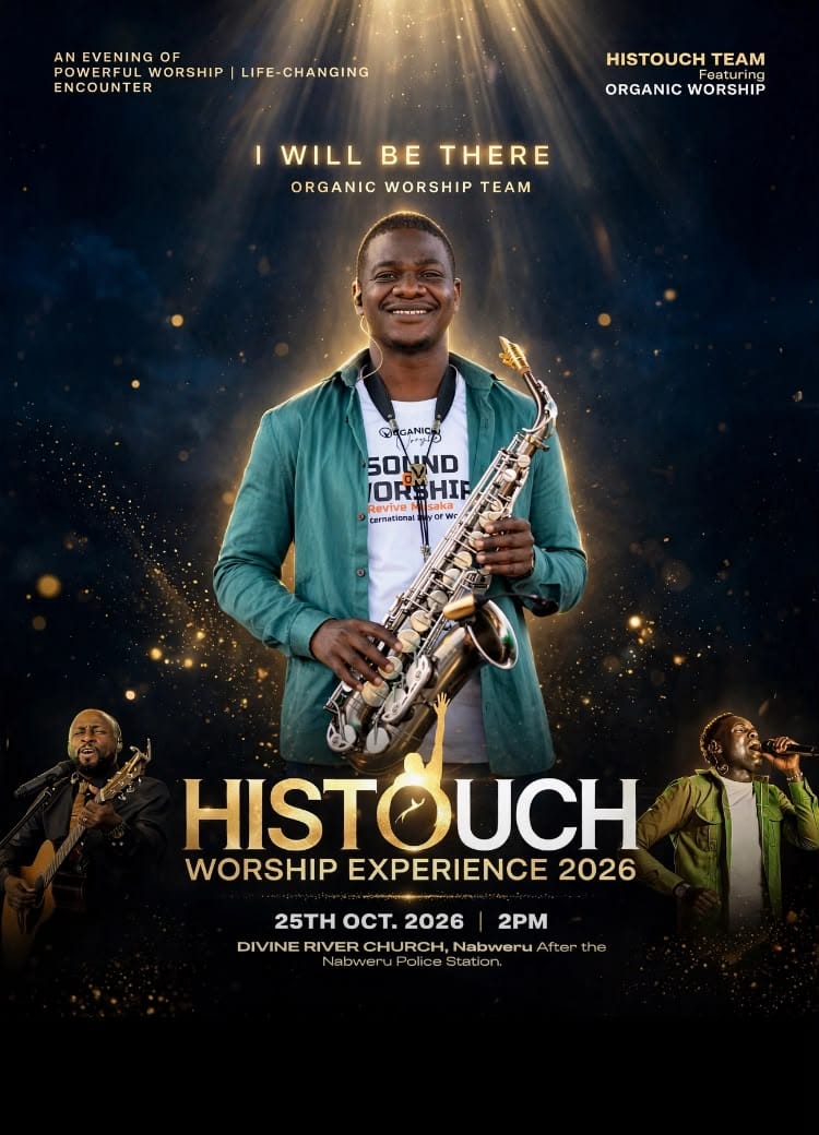 His Touch Worship Experience 2026 promotional poster featuring saxophonist Mark Musoke